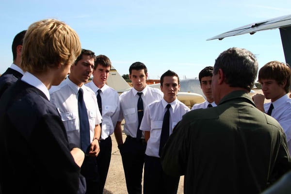 Alumnos de CESDA, escuela de pilotos (Reus). Aviación. 